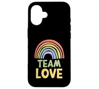 Happy Colorful Team Love Rainbow Pride Green Yellow Carcasa para iPhone 16