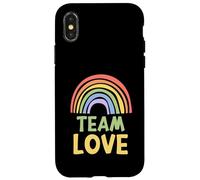 Happy Colorful Team Love Rainbow Pride Green Yellow Carcasa para iPhone X/XS