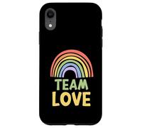 Happy Colorful Team Love Rainbow Pride Green Yellow Carcasa para iPhone XR