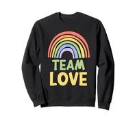 Happy Colorful Team Love Rainbow Pride Green Yellow Sudadera