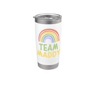 Happy Colorful Team Maddy Rainbow Pride Green Yellow Vaso térmico de acero inoxidable de doble pared