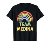Happy Colorful Team Medina Rainbow Pride Green Yellow Camiseta