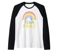 Happy Colorful Team Poole Rainbow Pride Green Yellow Camiseta Manga Raglan