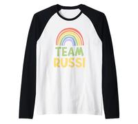 Happy Colorful Team Russi Rainbow Pride Green Yellow Camiseta Manga Raglan