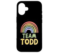 Happy Colorful Team Todd Rainbow Pride Green Yellow Carcasa para iPhone 16