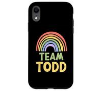Happy Colorful Team Todd Rainbow Pride Green Yellow Carcasa para iPhone XR