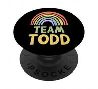 Happy Colorful Team Todd Rainbow Pride Green Yellow PopSockets PopGrip Adhesivo