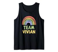 Happy Colorful Team Vivian Rainbow Pride Green Yellow Camiseta sin Mangas