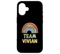 Happy Colorful Team Vivian Rainbow Pride Green Yellow Carcasa para iPhone 16