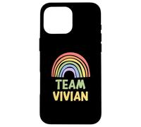 Happy Colorful Team Vivian Rainbow Pride Green Yellow Carcasa para iPhone 16 Pro MAX