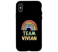 Happy Colorful Team Vivian Rainbow Pride Green Yellow Carcasa para iPhone X/XS