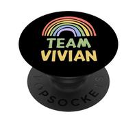 Happy Colorful Team Vivian Rainbow Pride Green Yellow PopSockets PopGrip Adhesivo