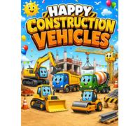 Happy Construction Vehicles Coloring Book for Kids Ages 3-8: 50 Fun & Easy Construction Equipment Coloring Pages Featuring Excavators, Bulldozers, ... Gift for Toddlers, Preschoolers, Boys & Girl