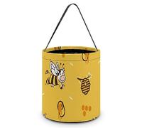 Happy Cow Bee Honey Hive Halloween Trick or Treat Bags Funny Candy Bucket Tote Bag with Handles Party Gift Bags 7.9×8.3×7.1"