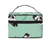 Happy Crabs Nautical Cute Crabs and Striped Pattern Cosmetic Bag Makeup Bag Travel Cosmetic Bags for Women Toiletry Bags, Panda Con Bambú Verde, Talla única