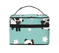 Happy Crabs Nautical Cute Crabs and Striped Pattern Cosmetic Bag Makeup Bag Travel Cosmetic Bags for Women Toiletry Bags, Patrón deportivo de panda y estrellas, Talla única