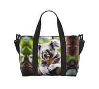 Happy Cute - Bolsa de viaje con estampado de koala con correa ajustable para el hombro, adecuada para viajes y deportes