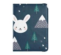 Happy Cute Bunny in The Forest - Cartera para pasaporte y tarjeta de vacunación, funda para pasaporte con ranura para tarjeta de vacunación, organizador de documentos de viaje para hombres y hombres,
