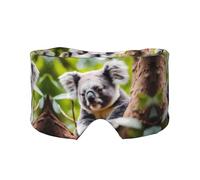 Happy Cute Koala - Orejeras para dormir con estampado de koala, para meditación y viajes, transpirable, ajustable y cobertura completa