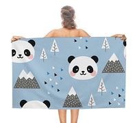 Happy Cute Panda in The Toalla de Playa de Microfibra Fina Toallas de Piscina súper absorbentes de Secado rápido Manta de Playa a Prueba de Arena, Toallas Ligeras para Viajes, natación, baño, y