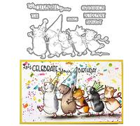 Happy Dance Troqueles y sellos conjuntos para sellos de goma transparente para hacer tarjetas DIY Scrapbooking