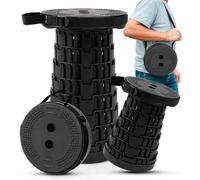HAPPY DAYS Taburte Plegable Portátil Camping 2026 - Asiento Acolchado - Altura Ajustable - Soporta hasta 280kg - Silla Playa Ligera - Banco Plegable para Senderismo, Hogar, Picnic, Festivales