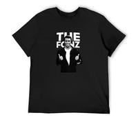 Happy Days The Fonz TV Series Retro Fonzarelli Print Unisex T-Shirts Men tee Cotton Tops Black Shirt 3XL
