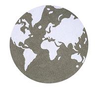 Happy Decor Kids -Alfombra Lavable Map 100% Algodón Natural -Gris- Ø 120