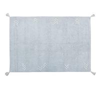 Happy Decor Kids Alfombra Lavable para habitación de niños Tan Tan en Color Marfil y Azul. Hecha a Mano en Forma Rectangular con algodón Reciclado de Pelo Corto y tintes no tóxicos-Tamaño:120x160cm