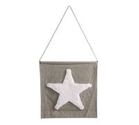 Happy Decor Kids -Colgante Pared Big Star 100% Algodón Natural -Lino, Blanco- 45x45 cm