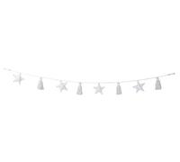 Happy Decor Kids - Guirnalda Stars Hecha a Mano, Colgante Infantil Decorativo de Pared con Borlas y Estrellas Elaborado en 100% Algodón - Color Azul