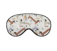 Happy Dogs - Máscara de dormir dibujada a mano con correa ajustable, cómoda máscara de ojos suave para dormir, máscaras de ojos bloqueadoras de luz