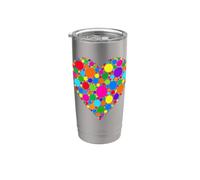 Happy Dot Day Heart Colorful Polka Dot Women Kids Teen Girl Vaso térmico de acero inoxidable de doble pared