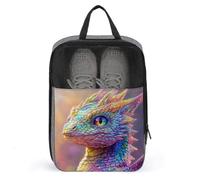Happy Dragon - Bolsa de zapatos iridiscente de color arcoíris pastel para viajes, uso diario, bolsa de almacenamiento antipolvo para zapatos de golf