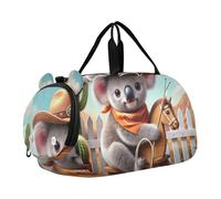 Happy Duck - Bolsa de viaje con paraguas para niñas, bolsa de viaje para fin de semana, bolsa de viaje para niños, bolsa de deporte para bailar, Cowboy Koala Western Rodeo, Classic