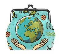 Happy Earth Day - Carteras de Piel sintética para Mujer, Monedero con Mini Hebilla para niñas