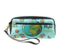 Happy Earth Day - Estuche para lápices de piel sintética con cremallera para niños y niñas, suministros escolares y de oficina
