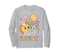 Happy Earth Day Planet Birthday Party Celebration Manga Larga