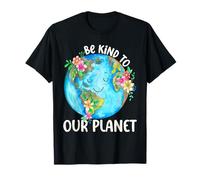 Happy Earth Day Shirts Cute Earth with Floral Earth Day 2026 Camiseta