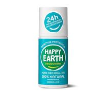 Happy Earth Desodorante - Para Hombres y Mujeres - Rodillo de Desodorante - 100% Ingredientes Naturales & Veganos - Cedro Lima - 75 ML