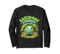 Happy EarthDay Save The Planet Kawaii Día de la Tierra Todos los días Manga Larga