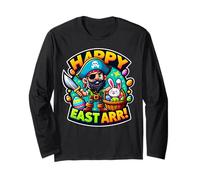 Happy East Arr Funny Pirate Easter Boys Kids Toddler Bunny Manga Larga