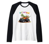 Happy East Rawr Easter Monster Truck T-Rex Huevos de dinosaurio Camiseta Manga Raglan