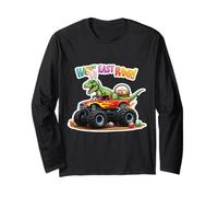 Happy East Rawr Easter Monster Truck T-Rex Huevos de dinosaurio Manga Larga