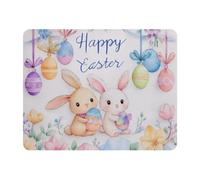 Happy Easter - Alfombrilla de ratón rectangular para oficina, 28 x 22 cm, base de goma antideslizante, resistente al desgaste, lavable, suave de usar, sin arañazos, duradera