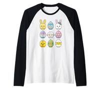 Happy Easter Building Blocks Faces Minifig Brick Toy para niños Camiseta Manga Raglan