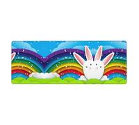 Happy Easter Bunny - Alfombrilla de mouse para juegos a prueba de derrames, resistente a las manchas, 800 x 300 x 3 mm de largo