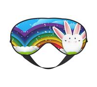 Happy Easter Bunny - Antifaz para dormir con diseño de conejo de Pascua, suave, correa ajustable, funciona en posición de siesta, ayuda para dormir