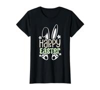 Happy Easter Bunny - Bonito diseño de Pascua para niños y niñas Camiseta gráfica económica, Mujer, Negro, XS