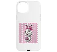 Happy Easter Bunny - Lazo de Coqueta con Lazo Rosa Carcasa para iPhone 15 Plus